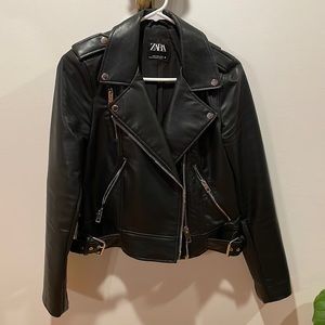 Size small, new black Zara biker jacket.